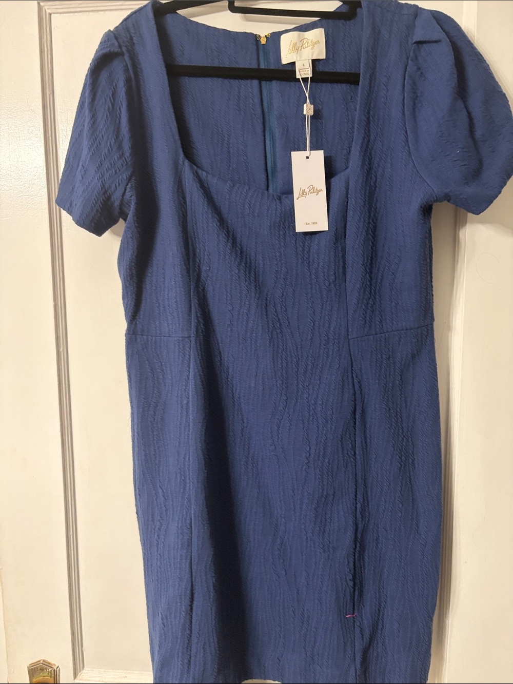 Lilly Pulitzer Royal Blue Short-Sleeve Square-Neck Dress